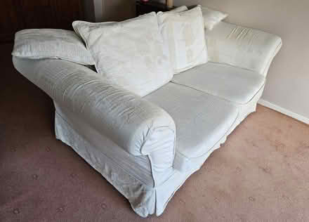 Photo of free White, two-seater sofa (Rodley, Leeds LS13) #2