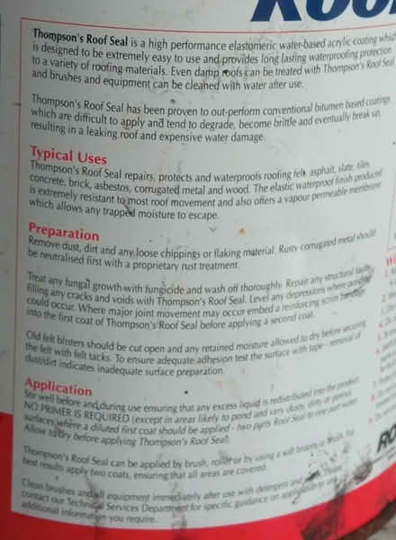 Photo of free Roof seal paint (east twickenham) #2