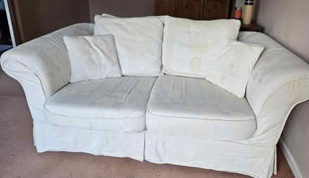 Photo of free White, two-seater sofa (Rodley, Leeds LS13) #1