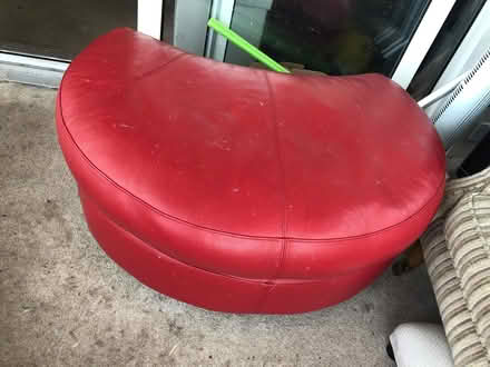 Photo of free Red Leather Pouffe (St Michaels TQ3) #1