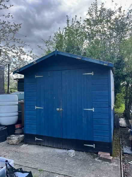 Photo of free Garden Shed (Blue 3m x 2.1m) - needs TLC - Bayford (Bayfordbury SG13) #2