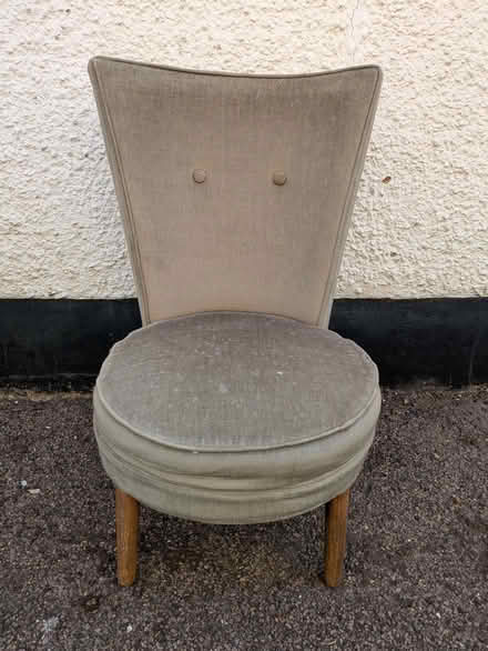Photo of free Low button back upholstered wooden chair (Wheathampstead AL4) #1