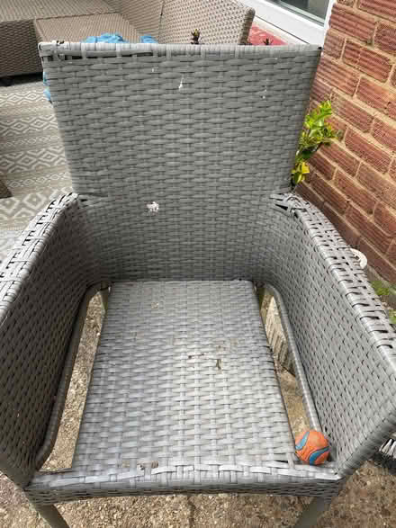 Photo of free Grey wicker garden chairs x 3 (Garston WD25) #3