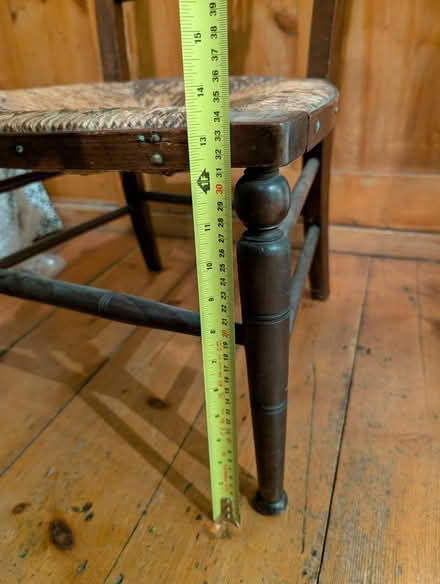 Photo of free Short wooden chair with rattan seat (South Croydon CR2) #4