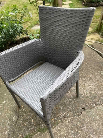 Photo of free Grey wicker garden chairs x 3 (Garston WD25) #1
