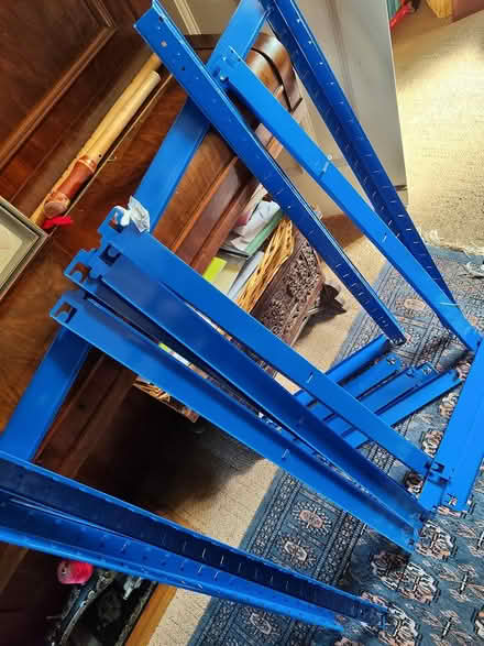 Photo of free Blue modular shelving frame (Gidea Park) #1