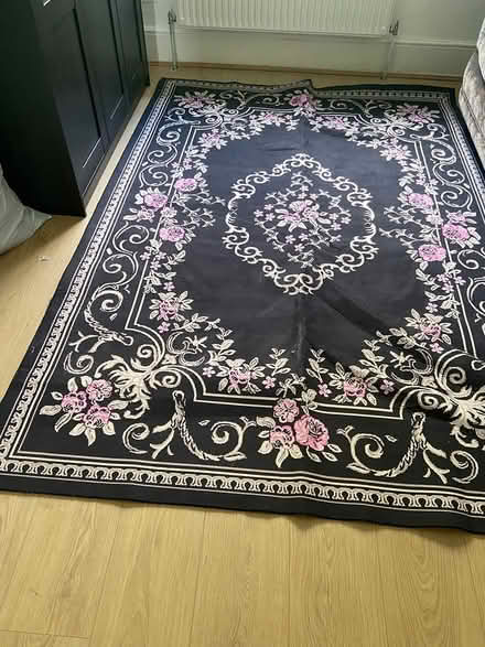 Photo of free Large patterned black rug (SE153BS) #1