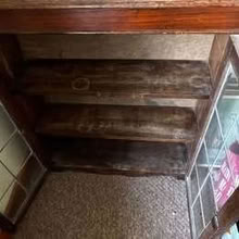 Photo of free Wooden Display Cabinet with Leaded Glass Doors (Dengie CM0) #2