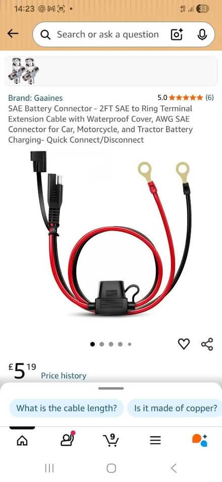 Photo of SAE solar to car battery connector (Carrington NG5) #1