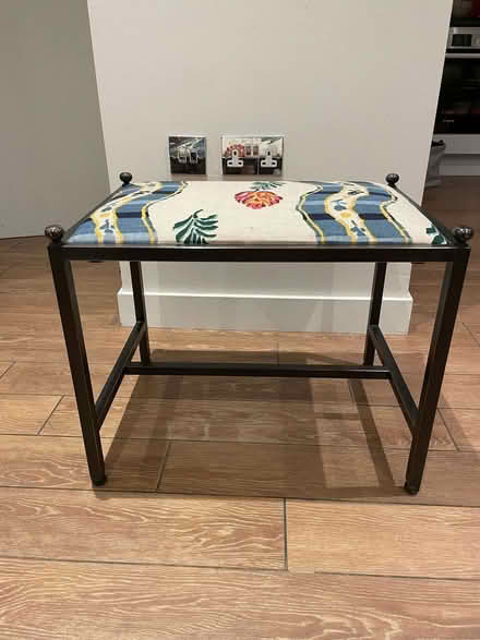 Photo of free Upholstered Bronze Effect Metal Frame Bench / Piano Stool (Gerrards Cross SL9) #2