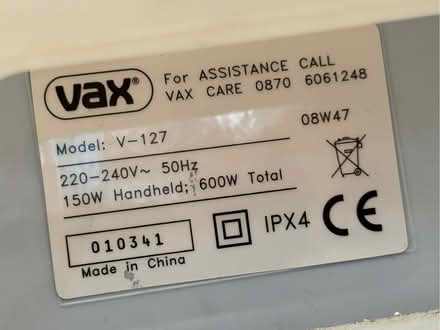 Photo of free Basic Vax cleaner (Skegoneill BT15) #2