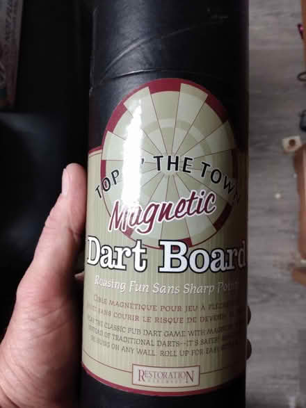 Photo of free Magnetic Dart Board rolls up in tub (Near Baseline Rd. & Clyde Ave.) #1