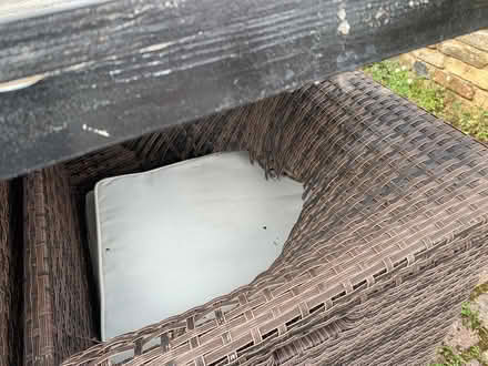 Photo of free Garden table with 4 chairs & stools (West Molesey.) #2