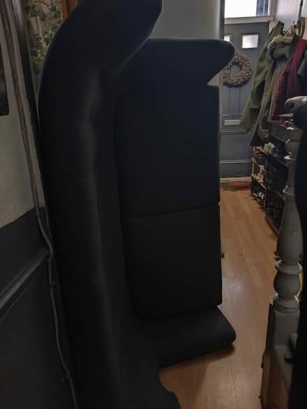 Photo of free High wingback dark grey/blue sofa (Walthamstow E17) #2