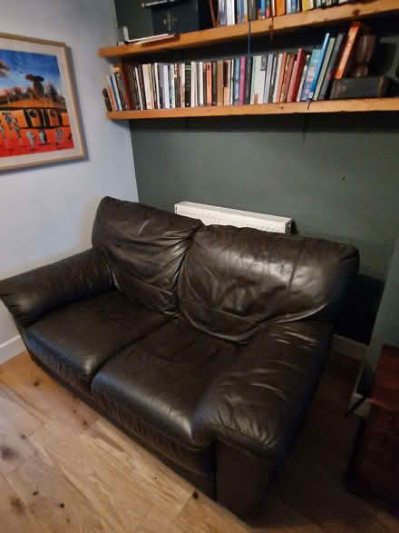 Photo of free Brown Leather Sofa (Hoo Hill SG17) #3