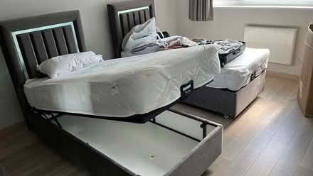 Photo of free two ottoman single beds with mattresses (Southgate N14) #1