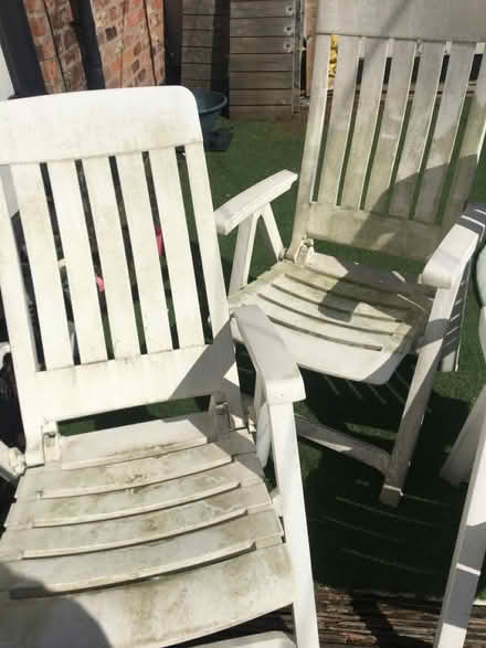 Photo of free 3 garden chairs needs clean paint (Altrincham 2DP) #3