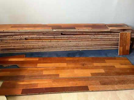Photo of free Engineered wood flooring - 3 x 2.5m likely merbau (Queen's Park BN2) #1