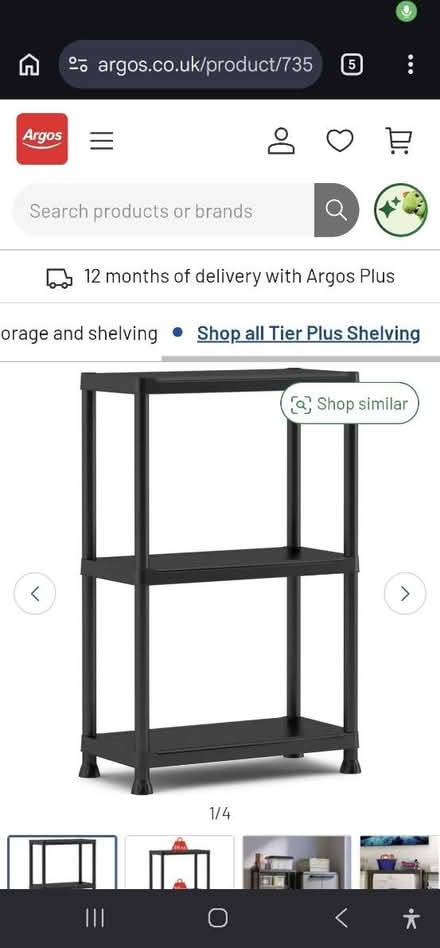 Photo of Black plastic shelves (BN11 worthing) #1