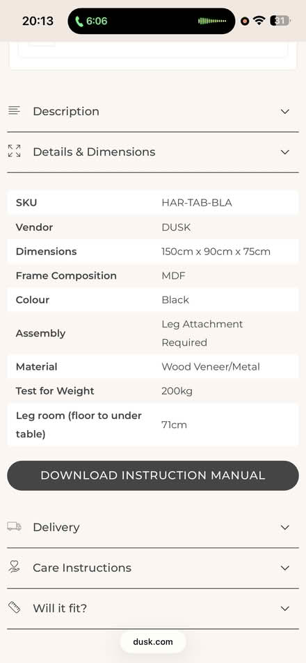 Photo of free Dusk Harper Chevron Dining Table (L26 9UE) #4