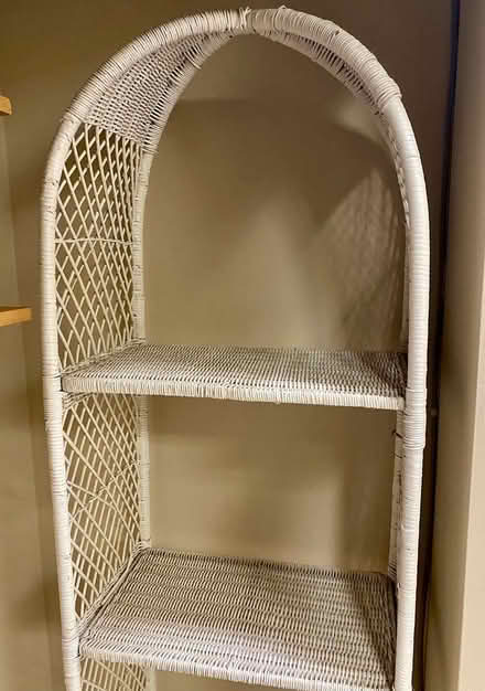 Photo of free White wicker shelves (Downtown) #2