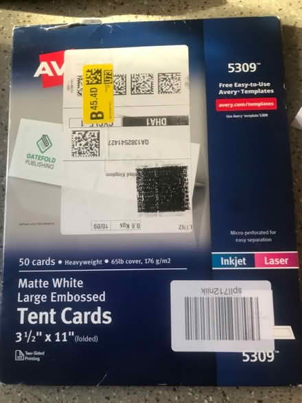 Photo of free Tent cards (Shepherds Bush) #1
