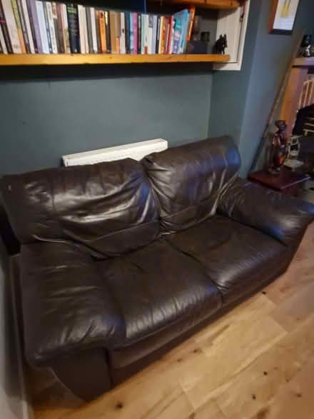 Photo of free Brown Leather Sofa (Hoo Hill SG17) #4