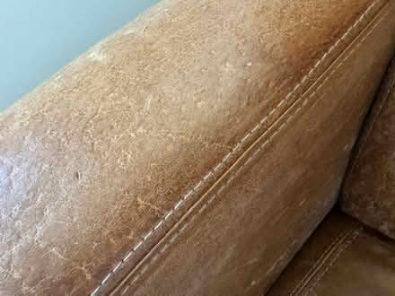 Photo of free Tan leather 2-seater sofa (Chiltern Park Ave, Berkhamsted) #4