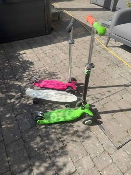 Photo of free Penny Scate board and two scooters (CH64) #1