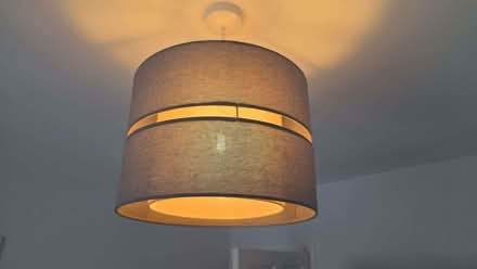 Photo of free Grey lampshade and bedside lamp (Loughton IG10) #1