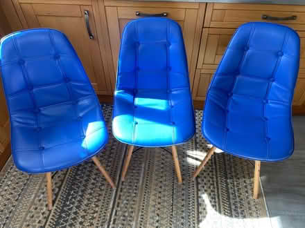 Photo of free Blue chairs x 3 (Waterlooville PO7) #1