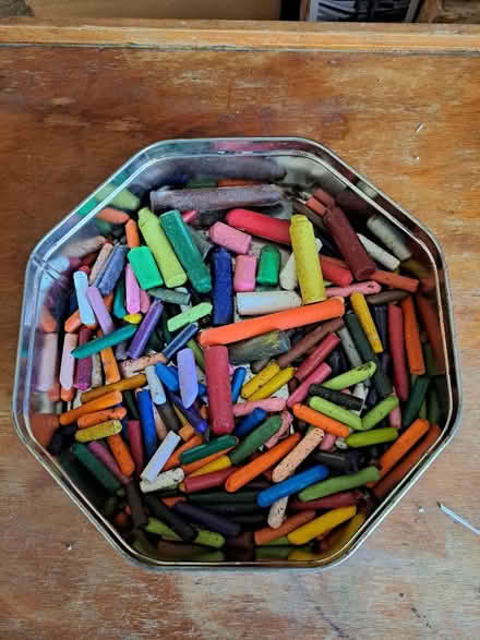 Photo of free Tin of Wax crayons (Yaxley PE7) #1