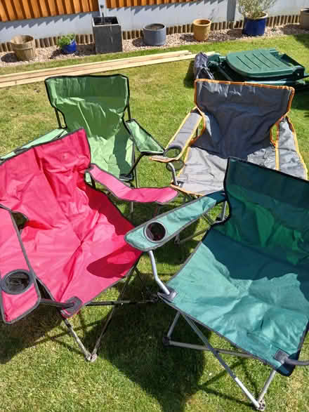 Photo of free 4 fold up camp chairs (M33 Sale, Manchester) #1
