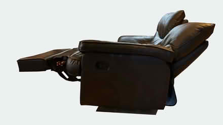 Photo of free 2 seater recliner sofa, dark brown leather (Cade Street TN21) #3