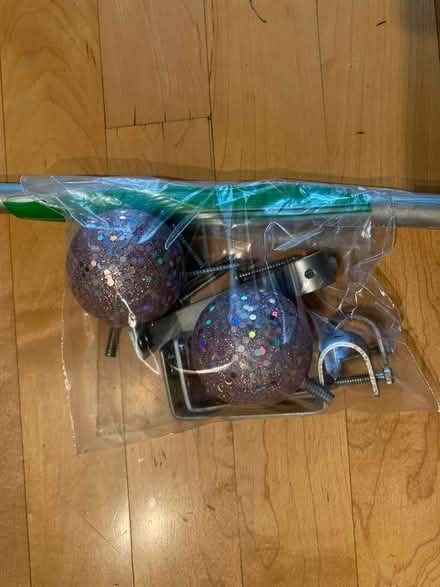 Photo of free Curtain Rod w/ Pink Sparkle Finials (Bolton, MA) #2