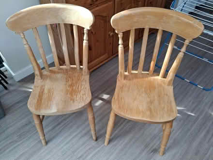 Photo of free 2 wooden chairs (Woodmancote GL52) #1