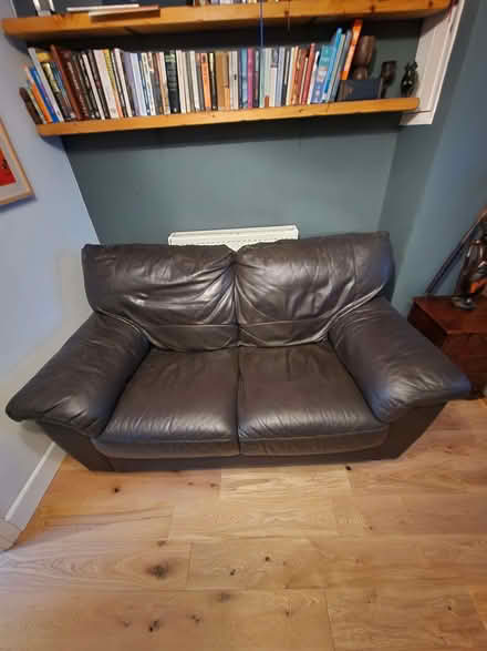 Photo of free Brown Leather Sofa (Hoo Hill SG17) #2