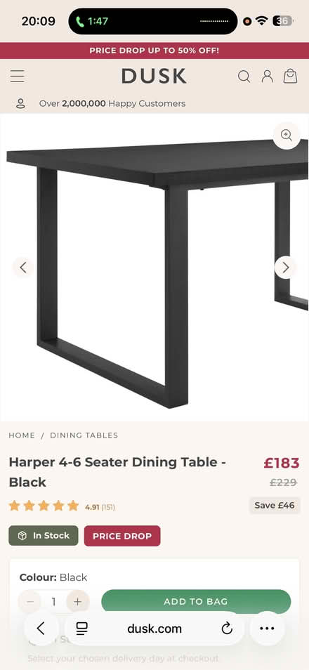 Photo of free Dusk Harper Chevron Dining Table (L26 9UE) #2