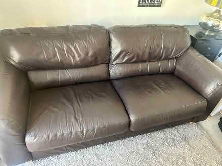 Photo of free Brown Leather Sofa (Bushby LE7) #1