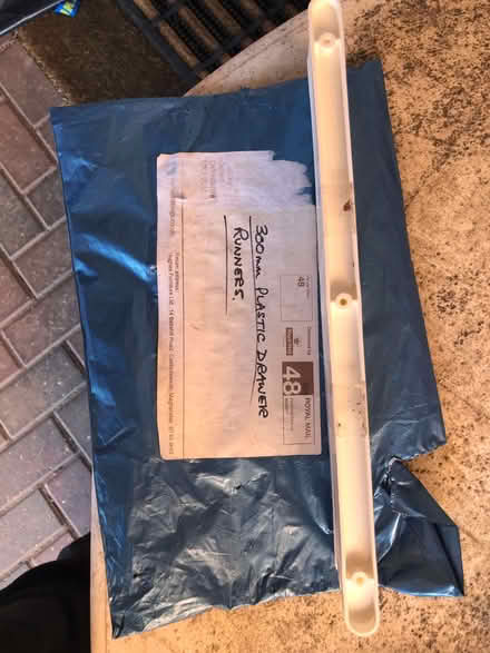 Photo of free 30 cm white plastic drawer runners (18 in total) (Wood Farm OX3) #2