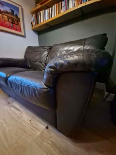 Photo of free Brown Leather Sofa (Hoo Hill SG17) #1