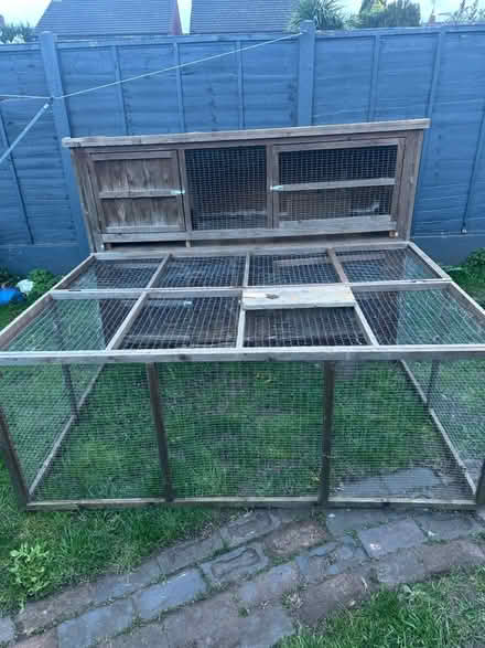 Photo of free Double rabbit hutch & run (Kidderminster DY10) #1