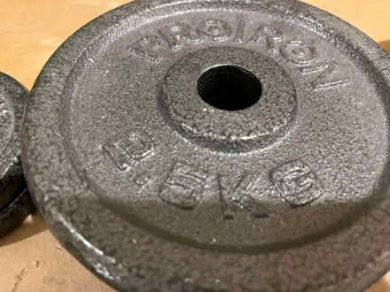Photo of free "Proiron" weights for training, with a section of bar (Kennington SW8) #1