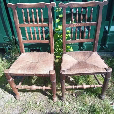 Photo of free Two rush seat dining chairs (Charlbury OX7) #1