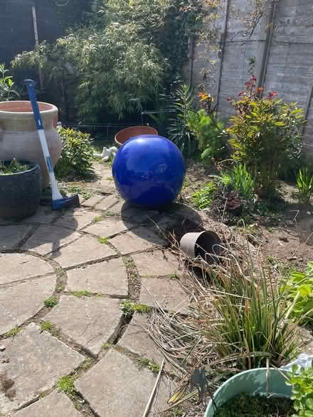 Photo of free Garden Ornament - Blue Ball (Bray) #1