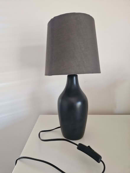Photo of free Grey lampshade and bedside lamp (Loughton IG10) #2