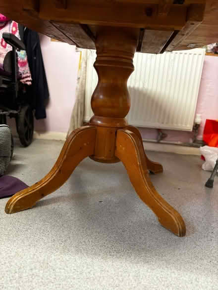 Photo of free Pine table was round, single pedestal (Far Bletchley MK3) #3