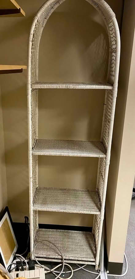 Photo of free White wicker shelves (Downtown) #1