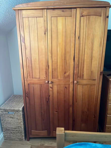 Photo of free 3 door pine wardrobe (Thatcham RG18) #1