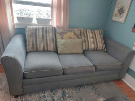 Photo of free 89" Gray Couch (Village of Cayuga) #1